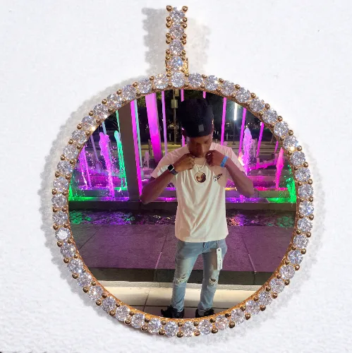 LARGE 3D CIRCLE CUSTOM PICTURE PENDANT sold by The GUU Shop