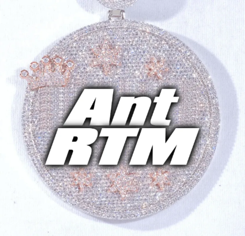 CUSTOM LETTER NECKLACE 3D BIG CROWN DISC sold by The GUU Shop