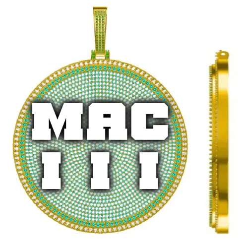 CUSTOM LETTER NECKLACE 3D BIG DISC sold by The GUU Shop