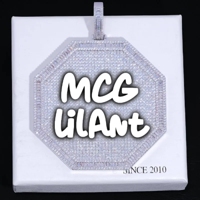 CUSTOM LETTER NECKLACE 3D BIG OCTAGON sold by The GUU Shop