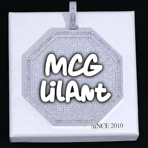 CUSTOM LETTER NECKLACE 3D BIG OCTAGON sold by The GUU Shop