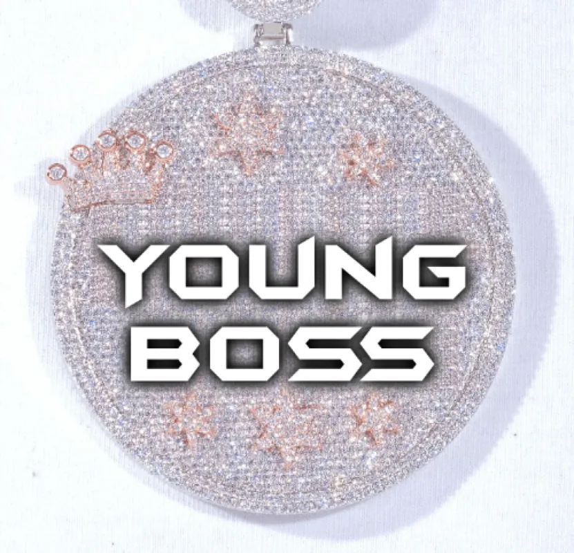 CUSTOM LETTER NECKLACE 3D BIG CROWN DISC sold by The GUU Shop