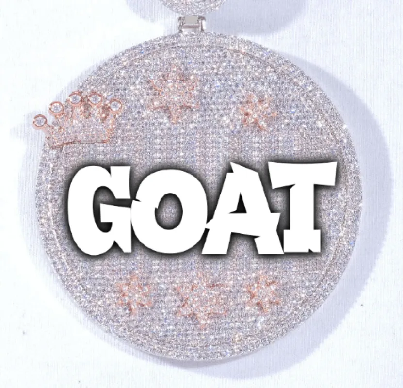 CUSTOM LETTER NECKLACE 3D BIG CROWN DISC made by The GUU Shop