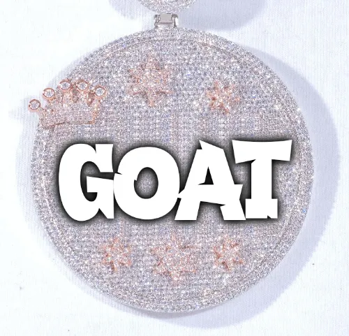 CUSTOM LETTER NECKLACE 3D BIG CROWN DISC sold by The GUU Shop