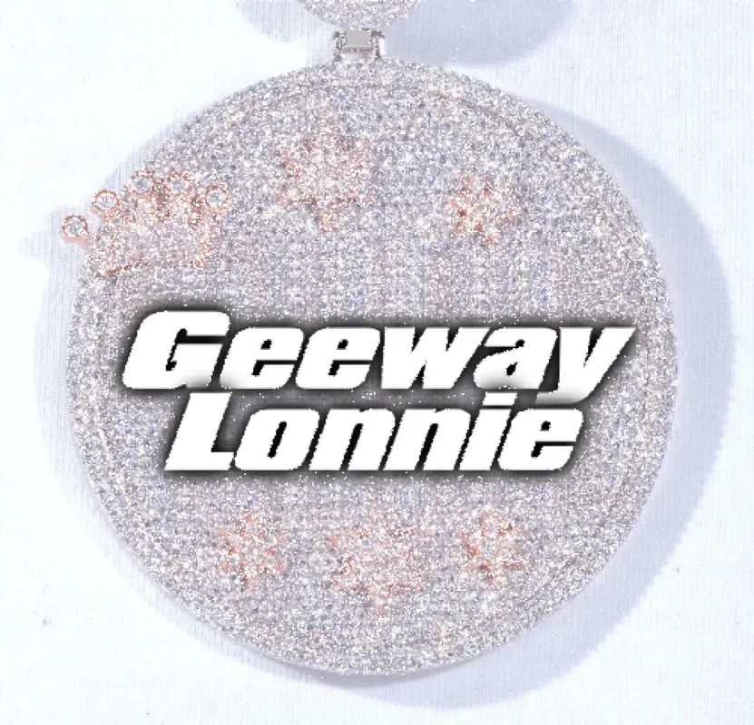 CUSTOM LETTER NECKLACE 3D BIG CROWN DISC sold by The GUU Shop