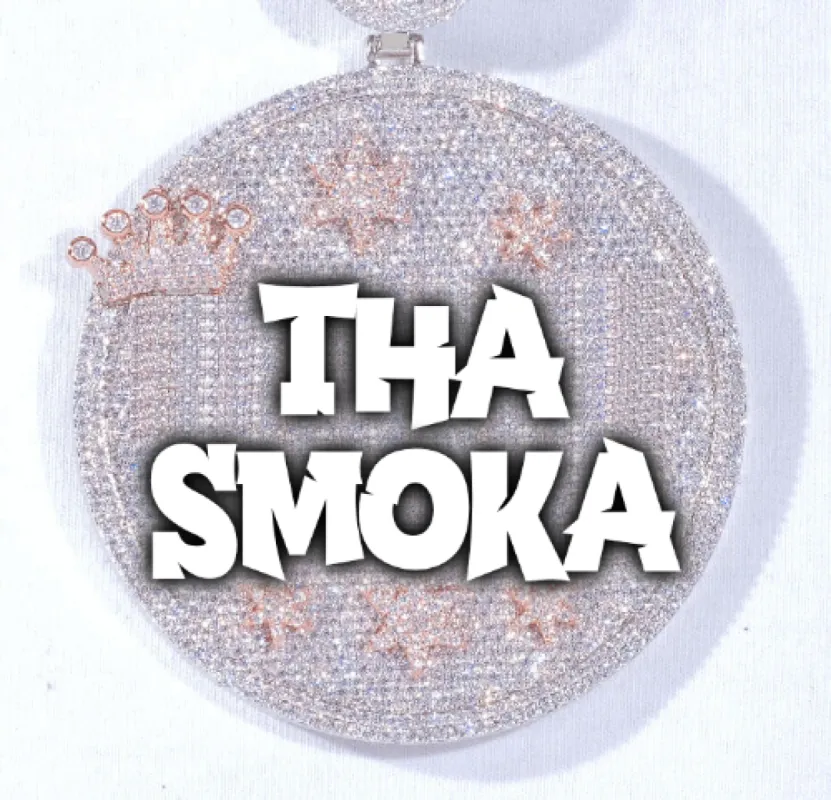 CUSTOM LETTER NECKLACE 3D BIG CROWN DISC sold by The GUU Shop