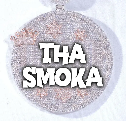 CUSTOM LETTER NECKLACE 3D BIG CROWN DISC sold by The GUU Shop