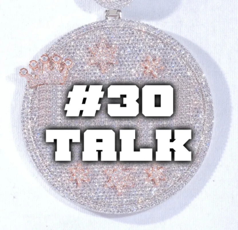 CUSTOM LETTER NECKLACE 3D BIG CROWN DISC sold by The GUU Shop