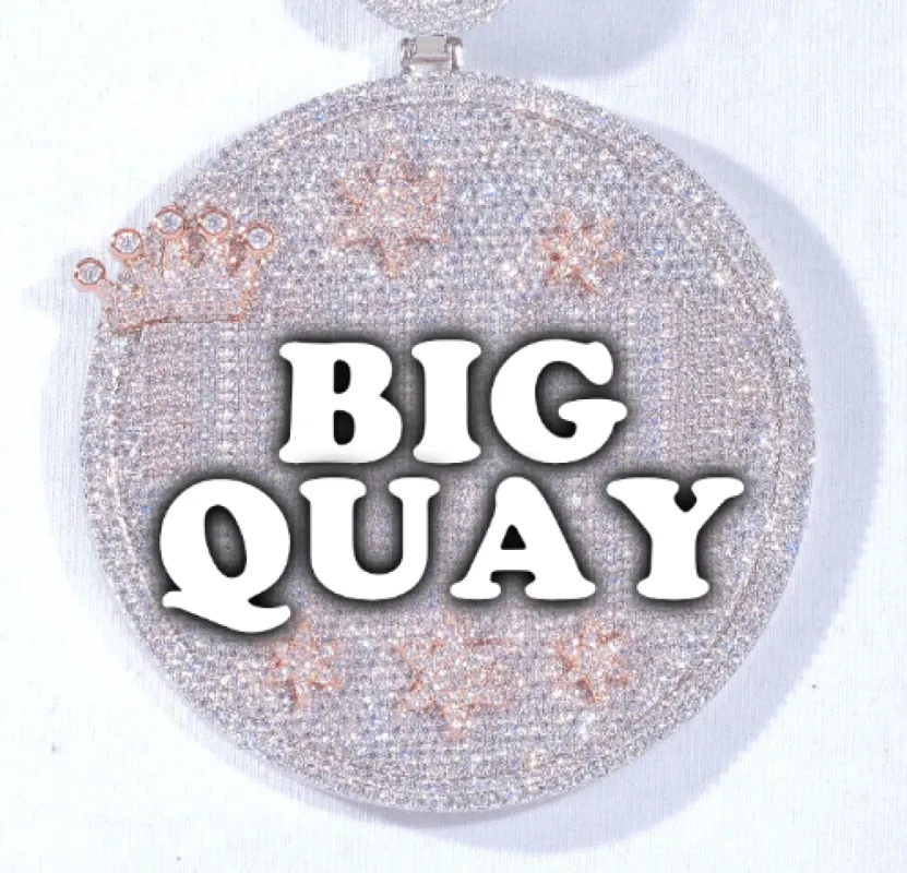 CUSTOM LETTER NECKLACE 3D BIG CROWN DISC sold by The GUU Shop