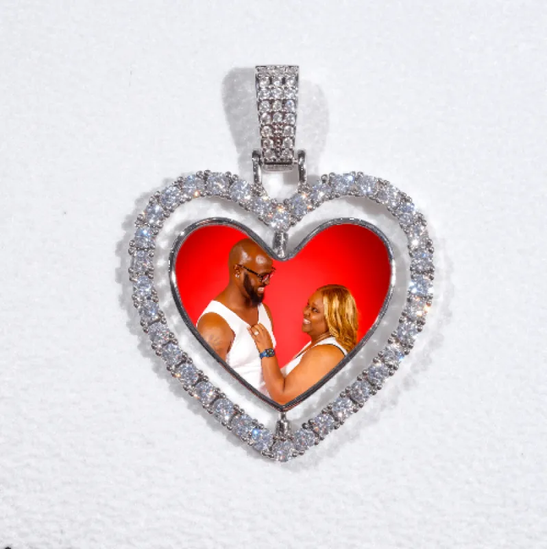 3D Spinning 2-Faced Heart Custom Picture Pendant sold by The GUU Shop