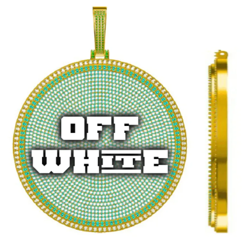 CUSTOM LETTER NECKLACE 3D BIG DISC sold by The GUU Shop