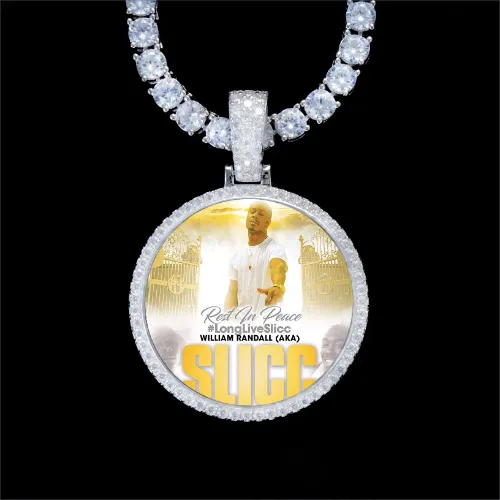 925S & VVS Moissanite 3D Circle Custom Picture Pendant sold by The GUU Shop