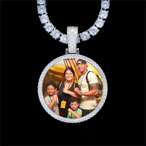 925S & VVS Moissanite 3D Circle Custom Picture Pendant sold by The GUU Shop