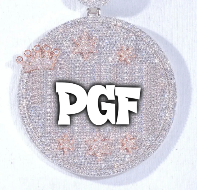 CUSTOM LETTER NECKLACE 3D BIG CROWN DISC made by The GUU Shop