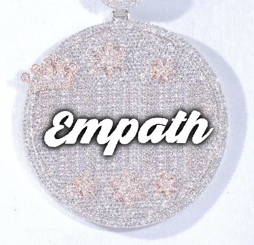 CUSTOM LETTER NECKLACE 3D BIG CROWN DISC sold by The GUU Shop