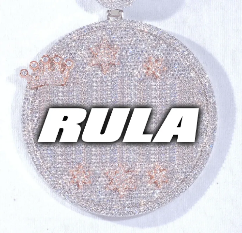 CUSTOM LETTER NECKLACE 3D BIG CROWN DISC made by The GUU Shop