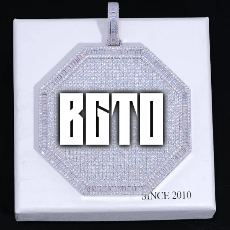 CUSTOM LETTER NECKLACE 3D BIG OCTAGON sold by The GUU Shop