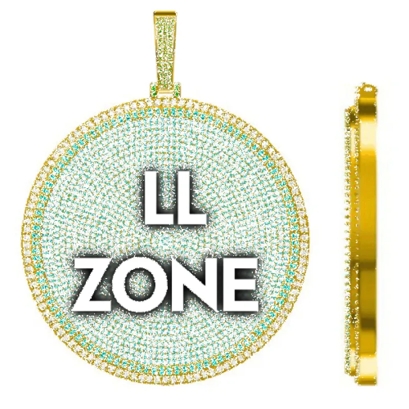 CUSTOM LETTER NECKLACE 3D BIG DISC sold by The GUU Shop