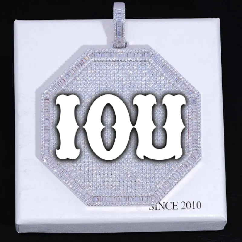 CUSTOM LETTER NECKLACE 3D BIG OCTAGON sold by The GUU Shop