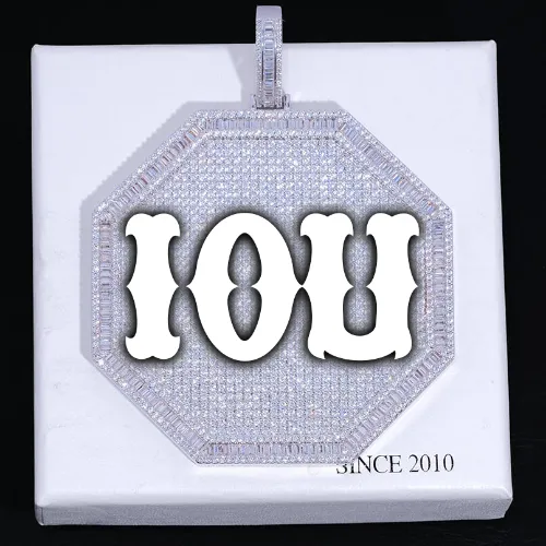 CUSTOM LETTER NECKLACE 3D BIG OCTAGON sold by The GUU Shop