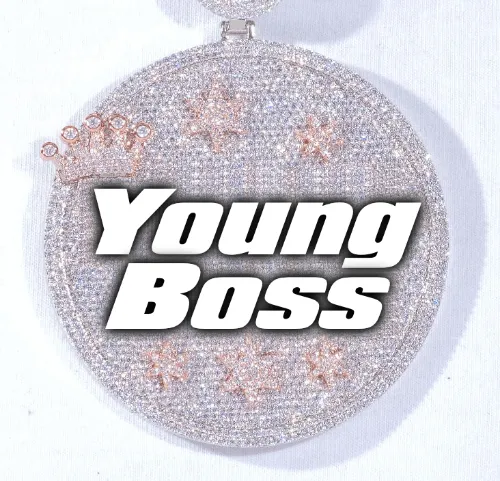 CUSTOM LETTER NECKLACE 3D BIG CROWN DISC sold by The GUU Shop