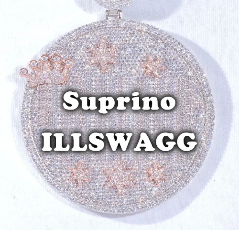 CUSTOM LETTER NECKLACE 3D BIG CROWN DISC sold by The GUU Shop