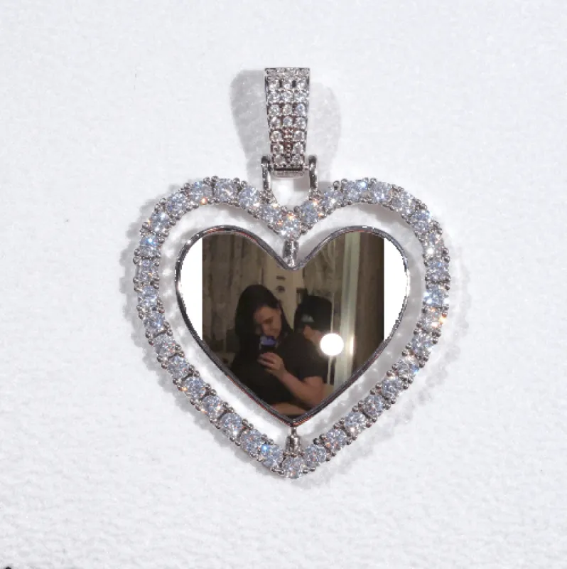 3D Spinning 2-Faced Heart Custom Picture Pendant sold by The GUU Shop