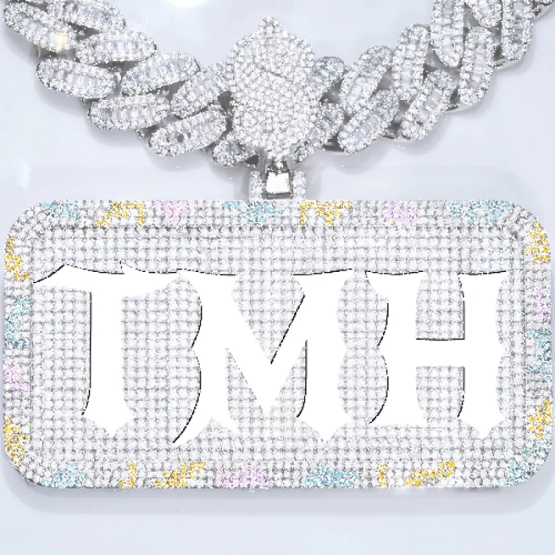 CUSTOM LETTER NECKLACE 3D COLORFUL SQUARE sold by The GUU Shop