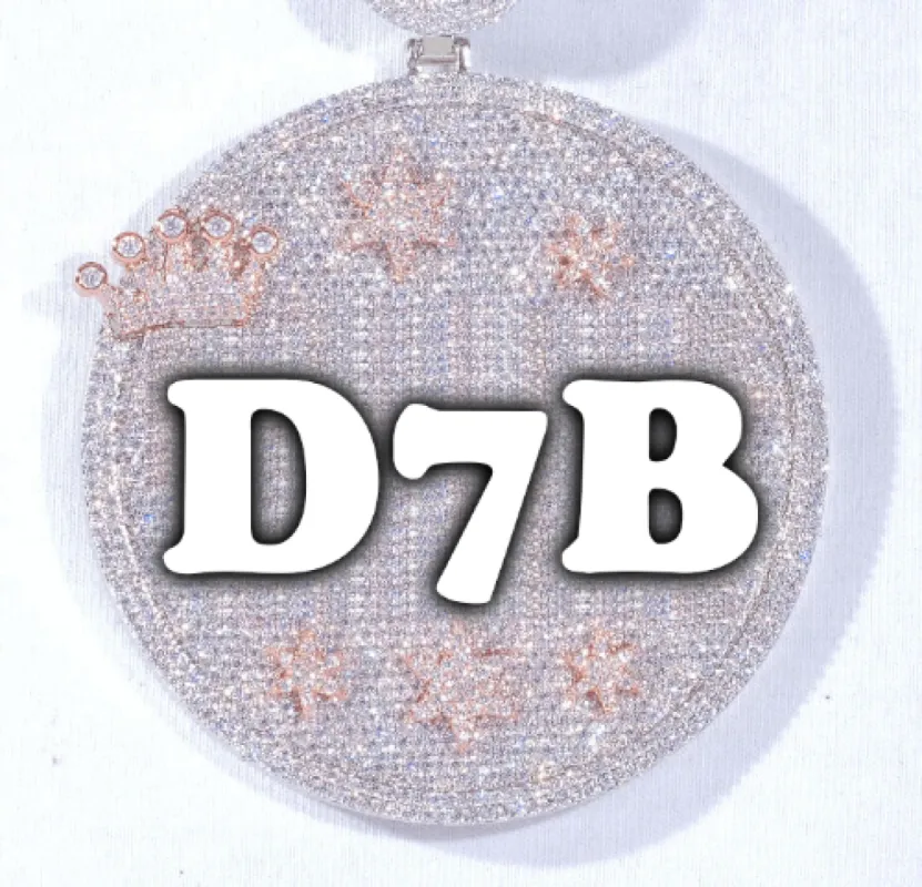 CUSTOM LETTER NECKLACE 3D BIG CROWN DISC sold by The GUU Shop