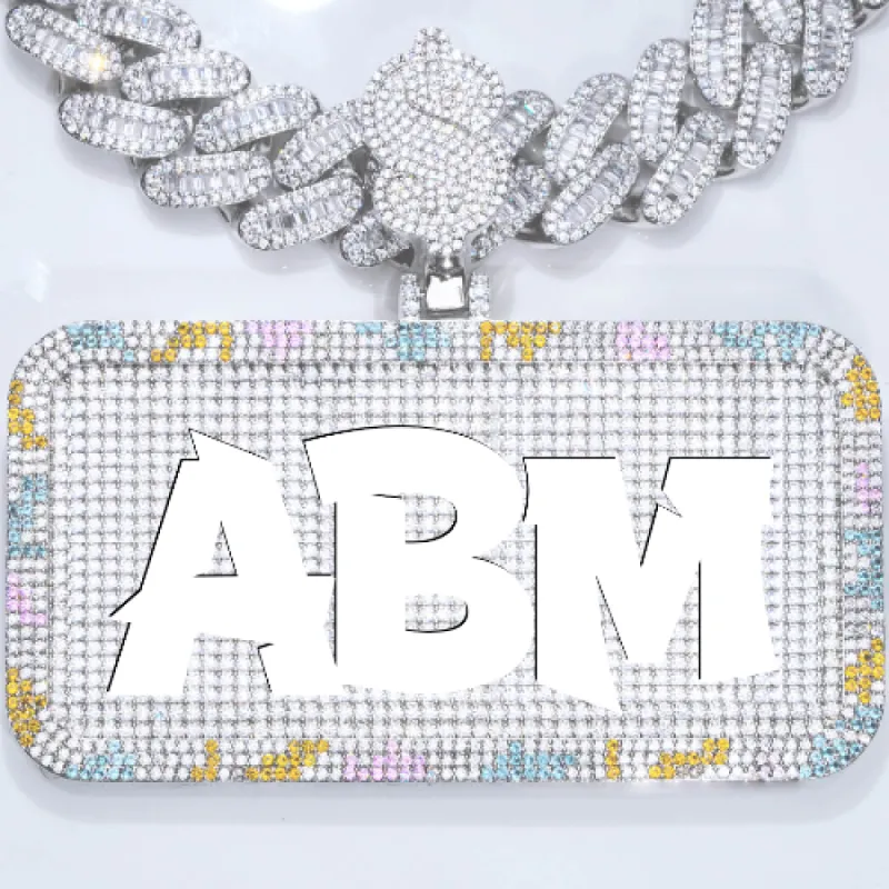 CUSTOM LETTER NECKLACE 3D COLORFUL SQUARE made by The GUU Shop