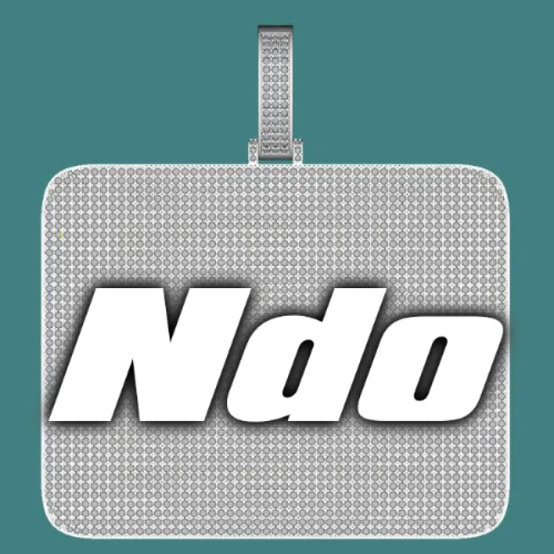 CUSTOM LETTER NECKLACE 3D BIG SQUARE sold by The GUU Shop