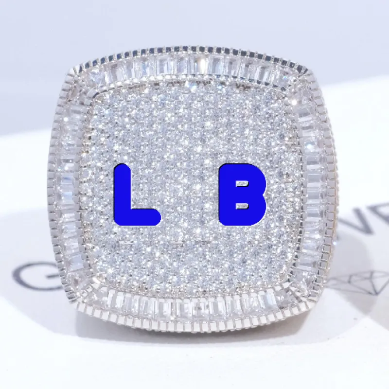 CUSTOM LETTER 3D ICED RING sold by The GUU Shop