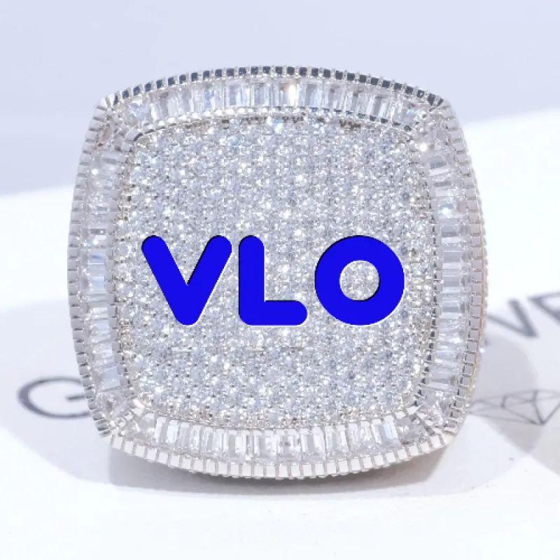 CUSTOM LETTER 3D ICED RING sold by The GUU Shop