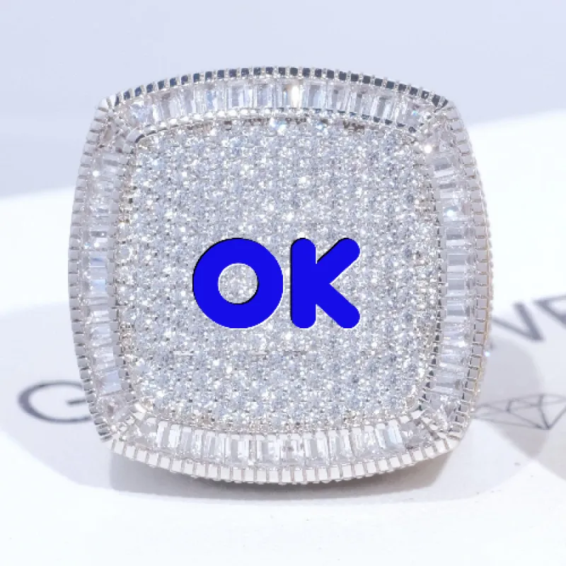 CUSTOM LETTER 3D ICED RING sold by The GUU Shop