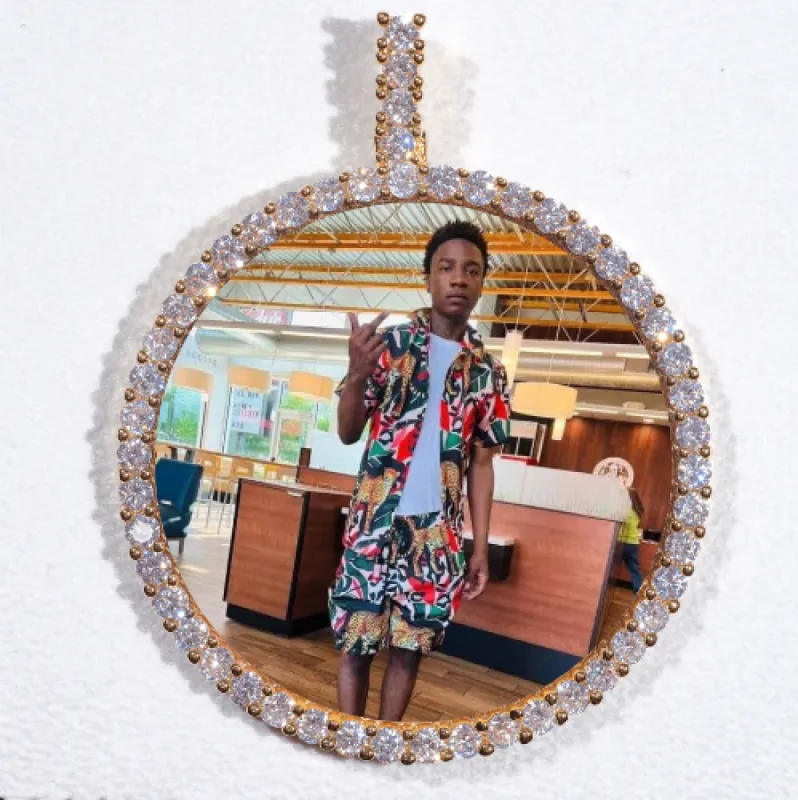 LARGE 3D CIRCLE CUSTOM PICTURE PENDANT sold by The GUU Shop