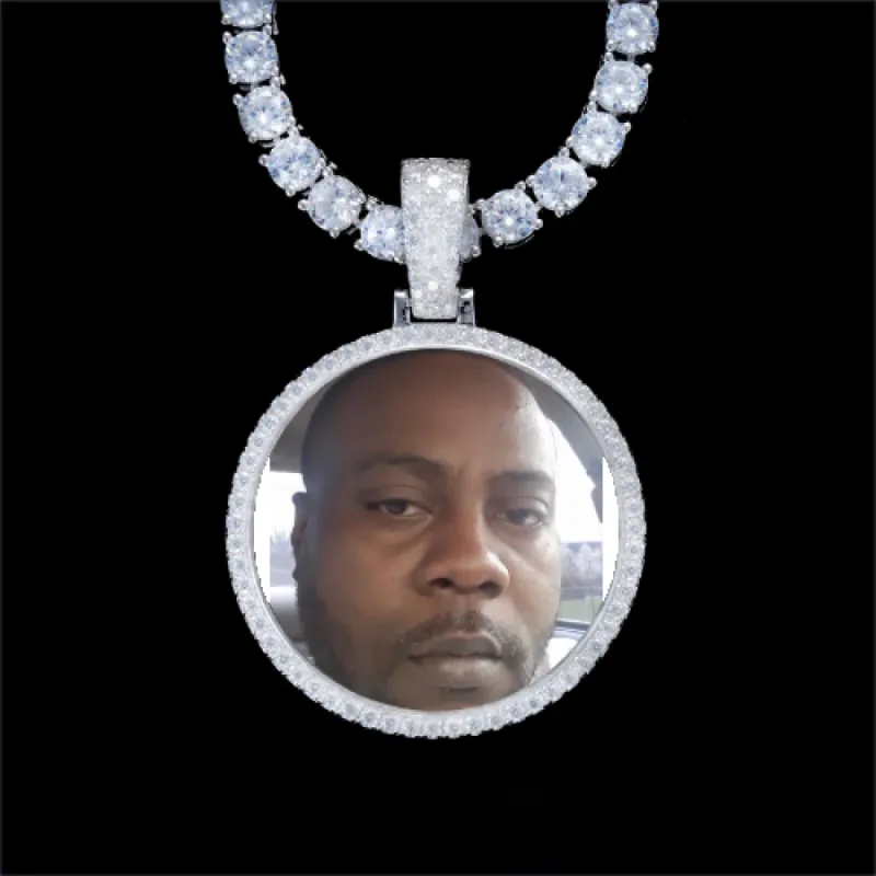 925S & VVS Moissanite 3D Circle Custom Picture Pendant sold by The GUU Shop