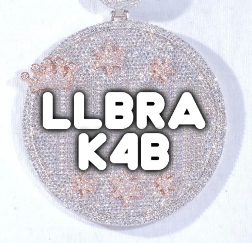 CUSTOM LETTER NECKLACE 3D BIG CROWN DISC sold by The GUU Shop