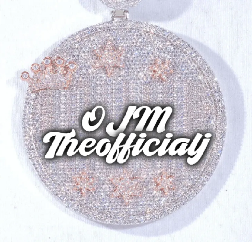 CUSTOM LETTER NECKLACE 3D BIG CROWN DISC sold by The GUU Shop