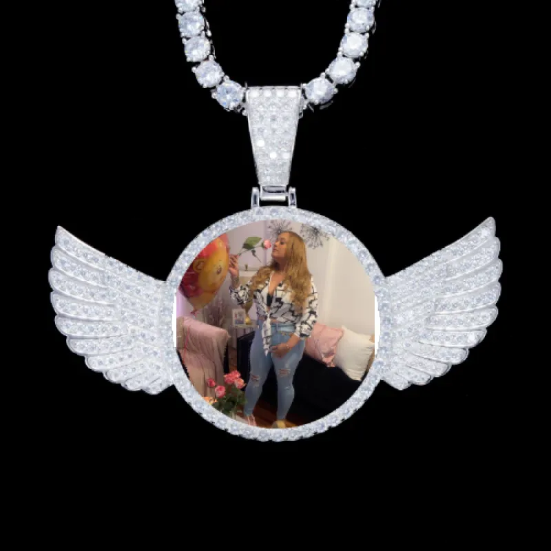 925S & VVS Moissanite 3D Wing Custom Picture Pendant sold by The GUU Shop