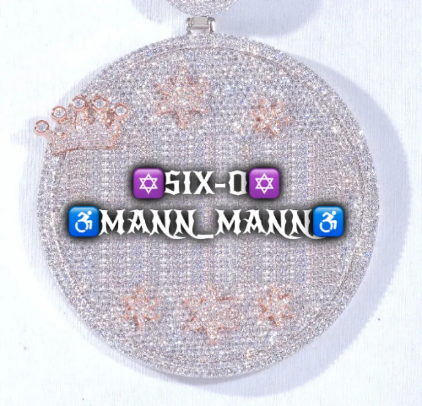 CUSTOM LETTER NECKLACE 3D BIG CROWN DISC sold by The GUU Shop