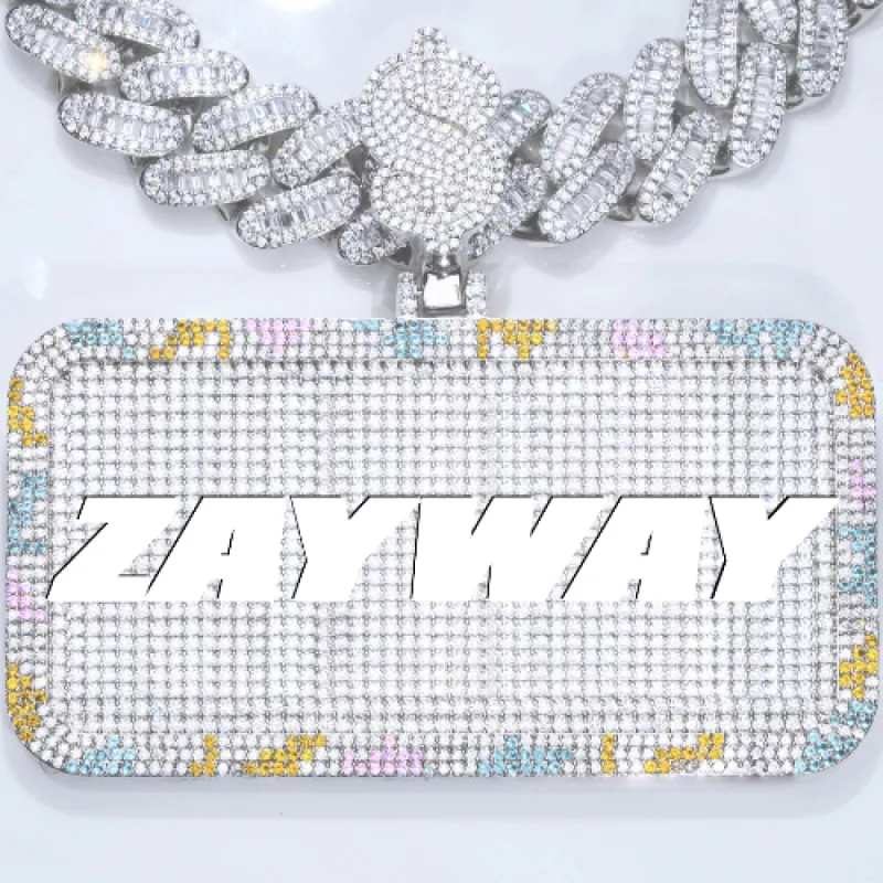 CUSTOM LETTER NECKLACE 3D COLORFUL SQUARE sold by The GUU Shop