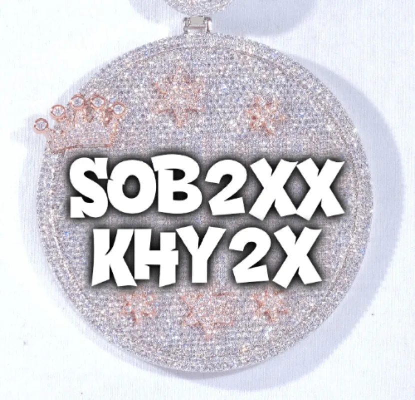 CUSTOM LETTER NECKLACE 3D BIG CROWN DISC made by The GUU Shop