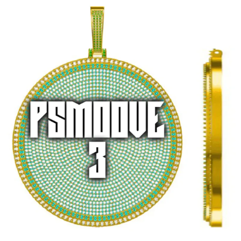 CUSTOM LETTER NECKLACE 3D BIG DISC sold by The GUU Shop