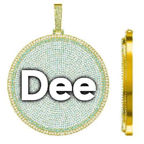 CUSTOM LETTER NECKLACE 3D BIG DISC sold by The GUU Shop