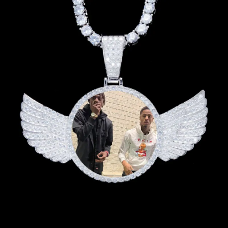 925S & VVS Moissanite 3D Wing Custom Picture Pendant sold by The GUU Shop