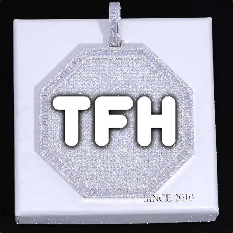 CUSTOM LETTER NECKLACE 3D BIG OCTAGON made by The GUU Shop