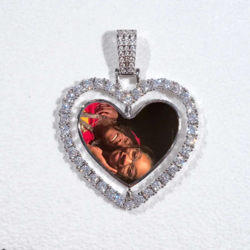 3D Spinning 2-Faced Heart Custom Picture Pendant sold by The GUU Shop