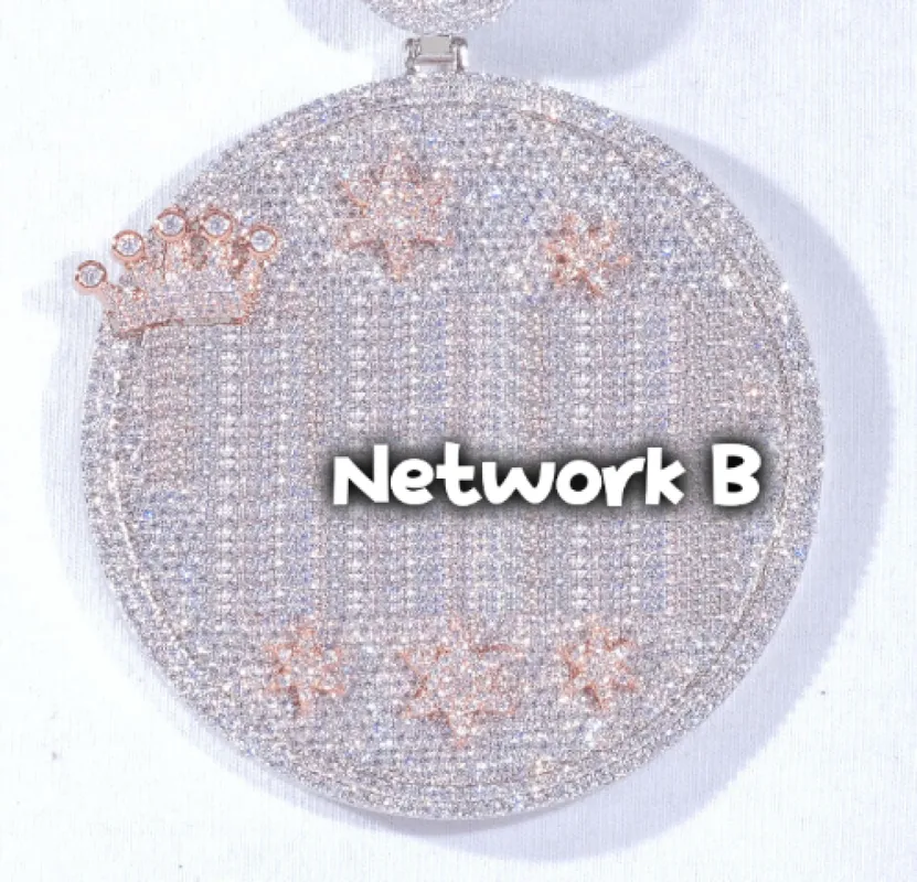 CUSTOM LETTER NECKLACE 3D BIG CROWN DISC sold by The GUU Shop