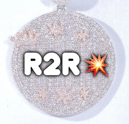 CUSTOM LETTER NECKLACE 3D BIG CROWN DISC sold by The GUU Shop