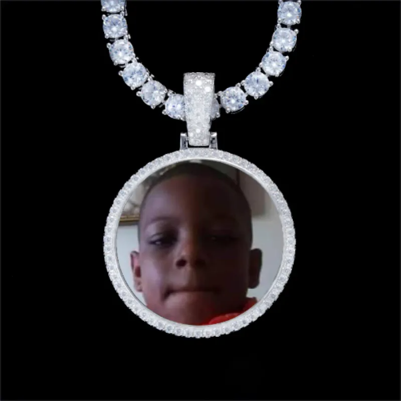 925S & VVS Moissanite 3D Circle Custom Picture Pendant sold by The GUU Shop